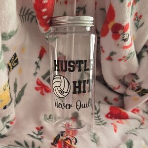 Clear Volleyball Motivational Water Bottle